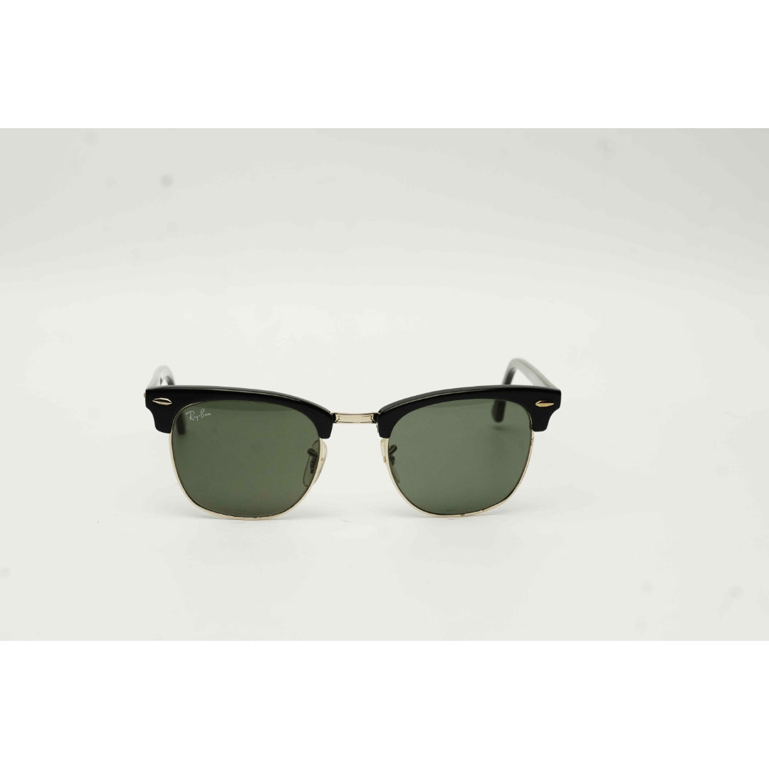 Ray Ban - RB 3016 - Clubmaster - 51 mm - Matt Black - Golden - Round - Premium Sunglasses - Eyewear
