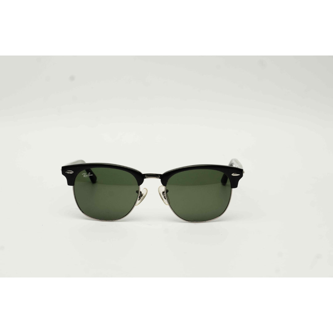 Ray Ban - RB 3016 - Clubmaster - 51 mm - Black - Gunmetal Gray - Round - Premium Sunglasses - Eyewear