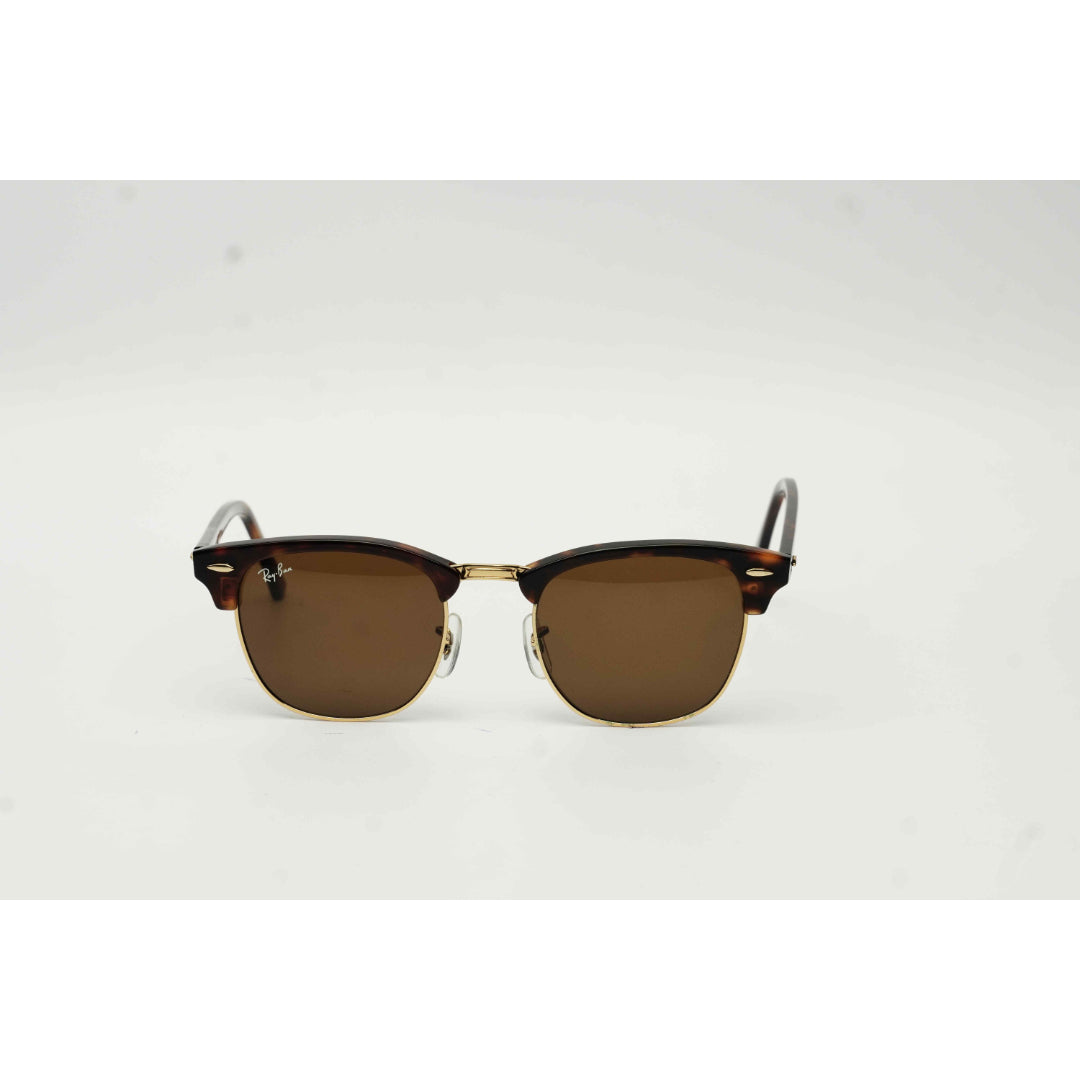 Ray Ban - RB 3016 - Clubmaster - 51 mm - Tortoise Brown - Golden - Round - Premium Sunglasses - Eyewear