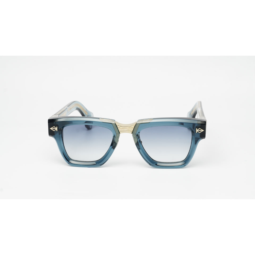 T HENRI - Maison Galactique - CO2 - Transparent Blue - Silver - Acetate - Square - Premium Sunglasses