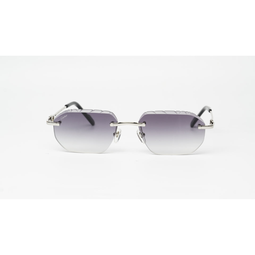 Cartier - CT01830O - Diamond Cut - Rimless - Rectangle - Premium Sunglasses