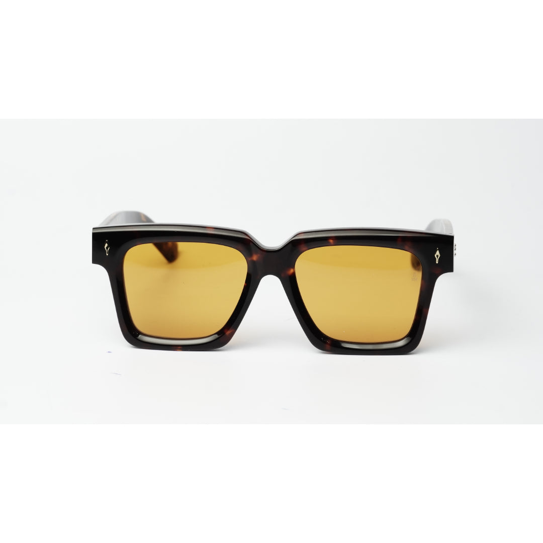 Jacques Marie Mage - BELIZE - Tortoise Brown - Silver - Orange Tinted - Acetate - Square - Premium Sunglasses