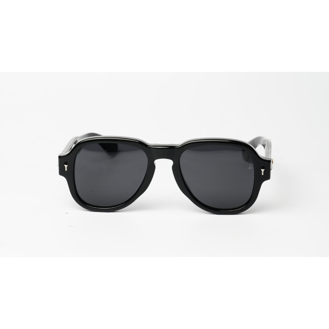 Jacques Marie Mage - RED CLOUD - Black Golden - Acetate - Aviator Round - Premium Sunglasses