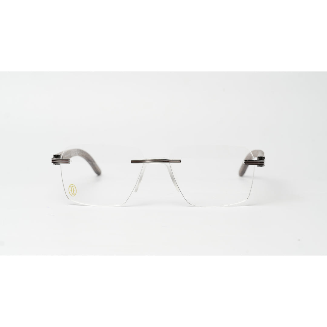 Cartier - 120683J - Wooden - Fixed Pad - Rimless - Metal - Rectangle - Premium Optics