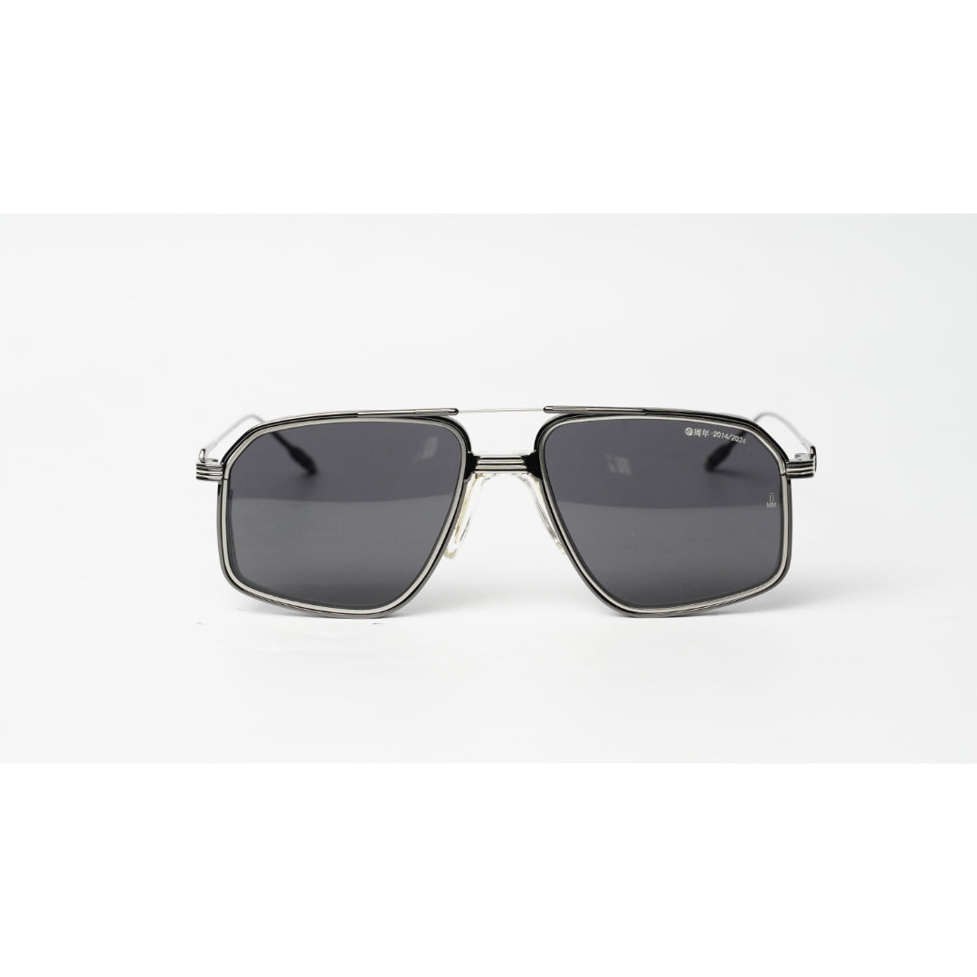 Jacques Marie Mage - JAGGER - Fixed Pad - Black - Rose Gold - Matt Silver - Geometric - Metal - Rectangle - Premium Sunglasses