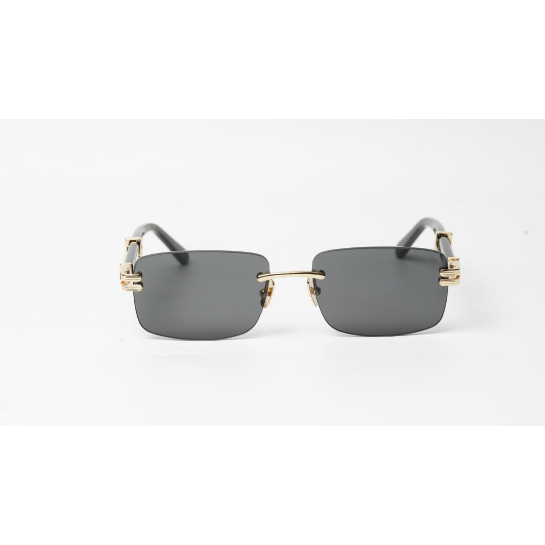 Maybach - HIGHNESS I - Black - Golden - Rimless - Metal - Acetate - Rectangle - Premium Sunglasses