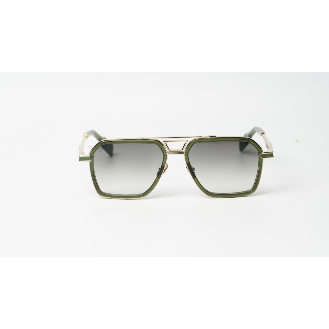 T HENRI - SHADOW - Golden - Green - Gradient - Acetate - Square - Premium Sunglasses