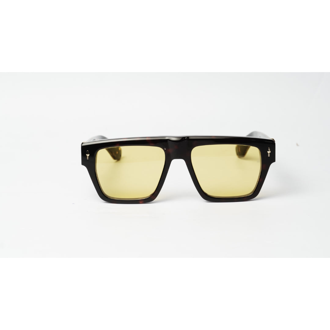 Jacques Marie Mage - ACOMA - Tortoise Brown - Silver - Golden - Yellow Tint - Acetate - Square - Premium Sunglasses