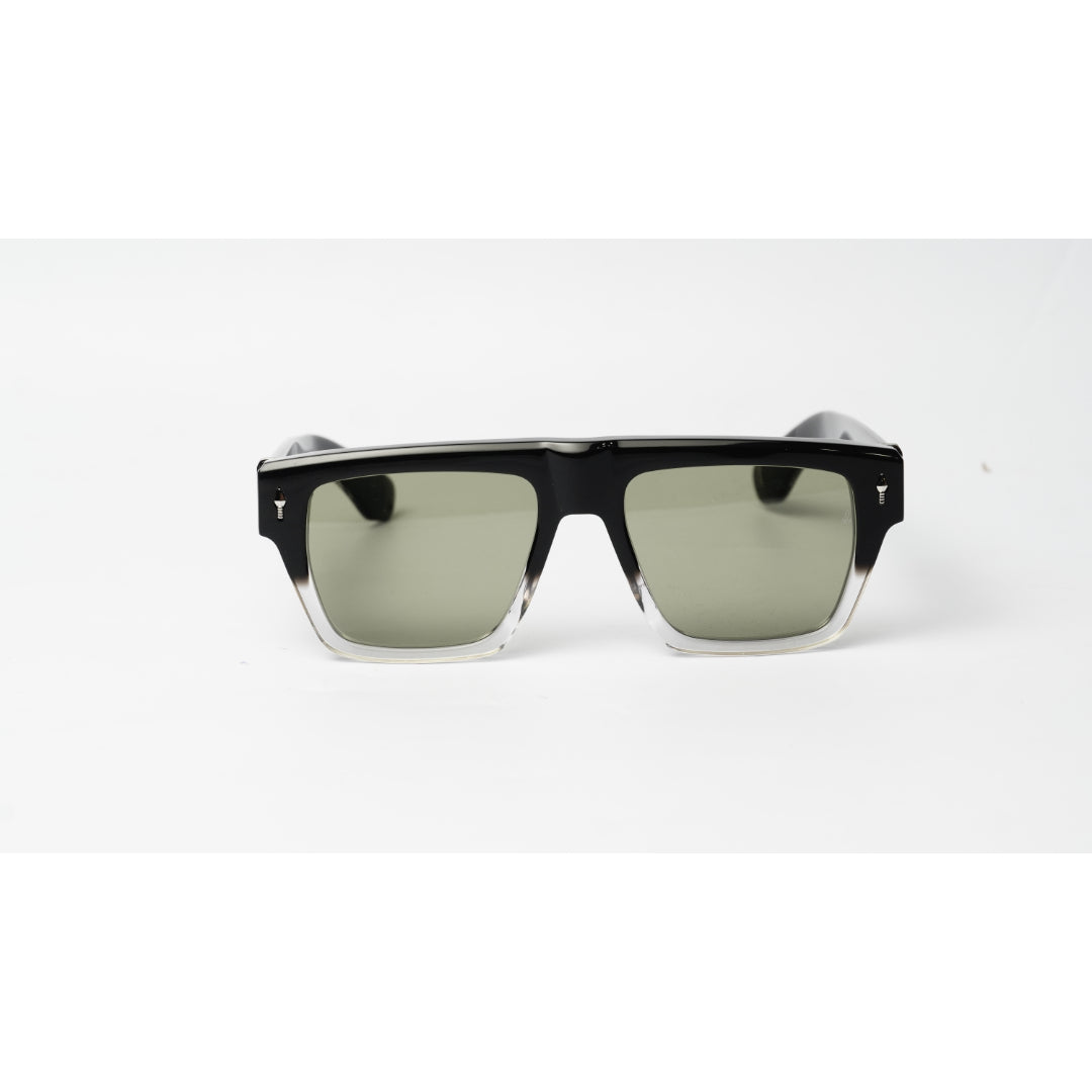 Jacques Marie Mage - ACOMA - Dual Tone Black - Silver - Golden - Green Tint - Acetate - Square - Premium Sunglasses