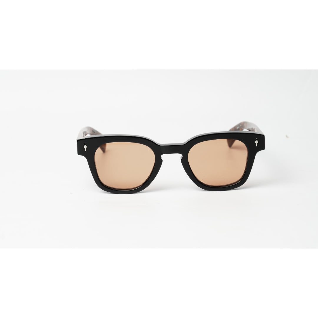Jacques Marie Mage - JULIEN - Black - Brown Marble - Tea Brown Tint - Acetate - Round - Premium Sunglasses