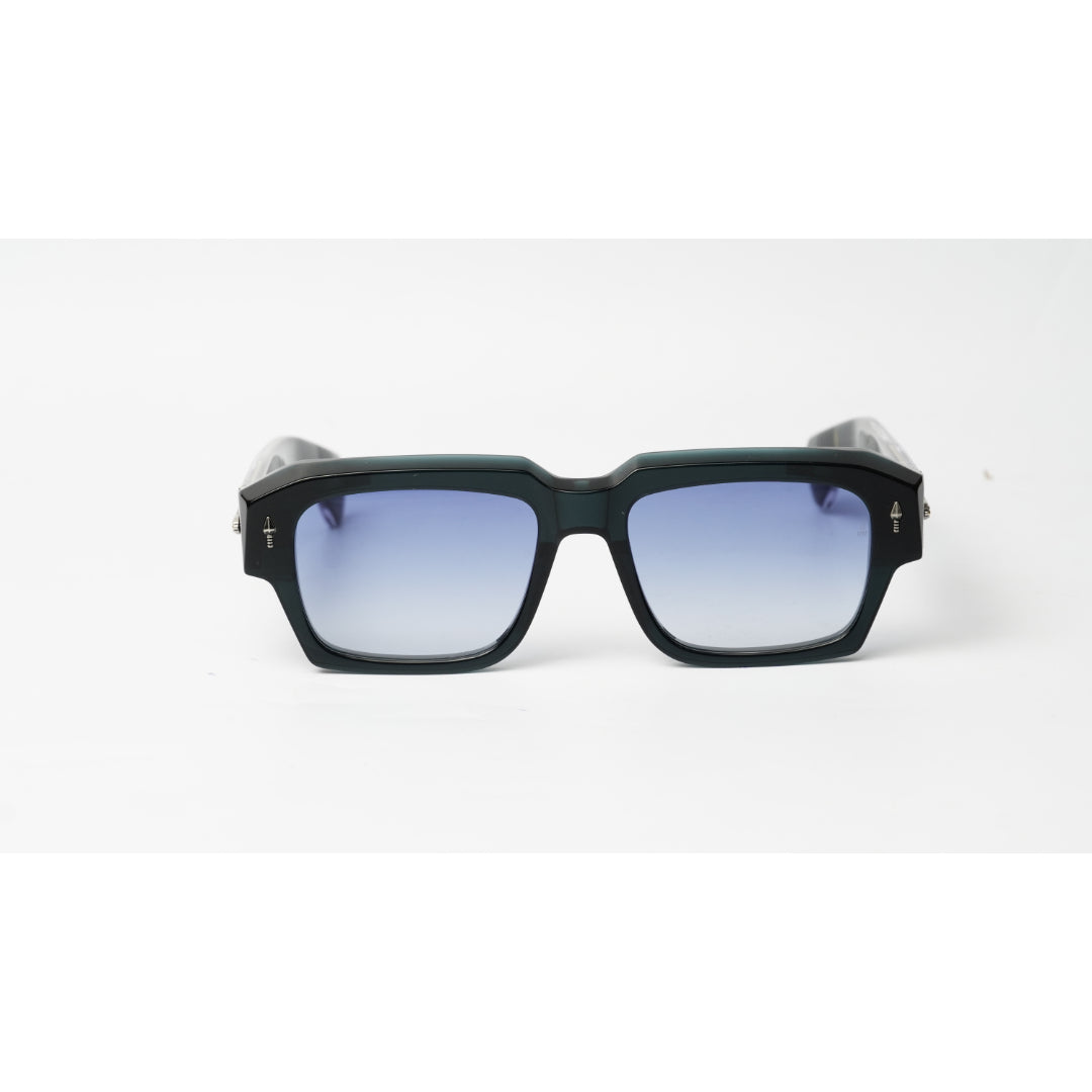 Jacques Marie Mage - DAKOTA - Dark Blue - Golden - Silver - Acetate - Rectangle - Premium Sunglasses
