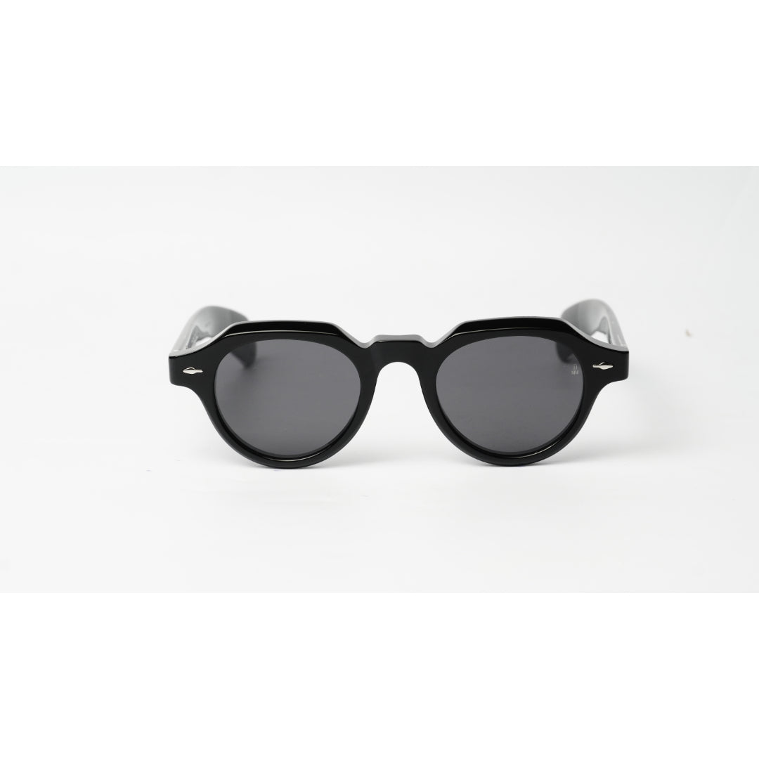 Jacques Marie Mage - KELLERMAN - Black - Silver - Acetate - Round - Premium Sunglasses