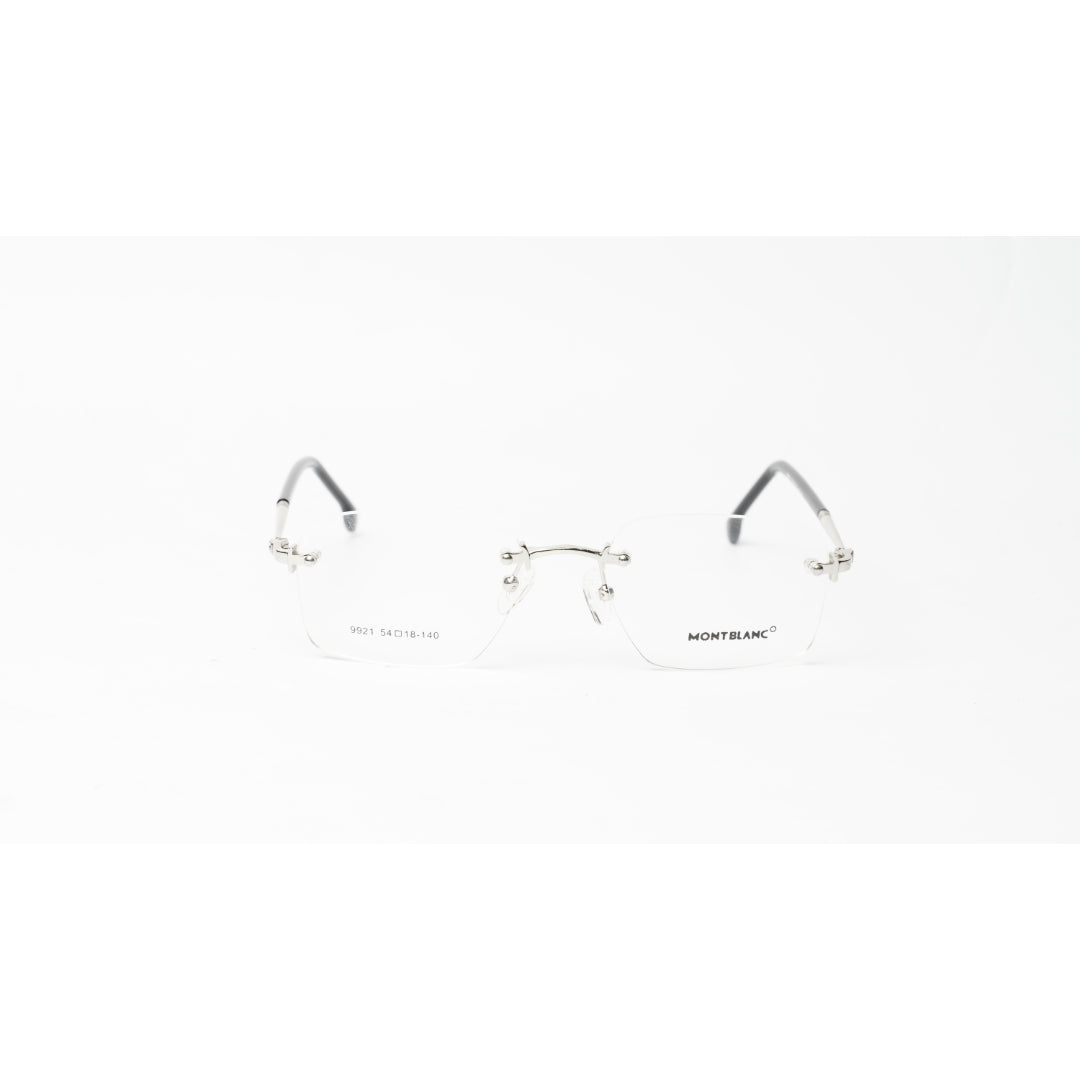 Mont Blanc - 9921 - Silver - Rimless - Acetate - Metal - Rectangle - Premium Optics
