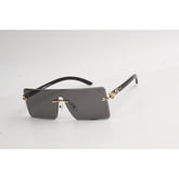 LYNX - 2859 - Golden - Rimless - Rectangle - Sunglasses - XSHADES Eyewear