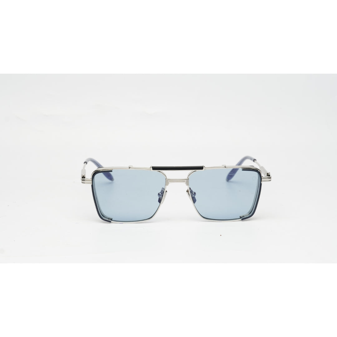 AKONI - HERA - Silver - Blue Tinted - Metal - Rectangle - Premium Sunglasses