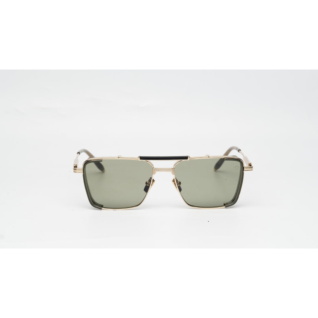 AKONI - HERA - Golden - Green - Metal - Rectangle - Premium Sunglasses