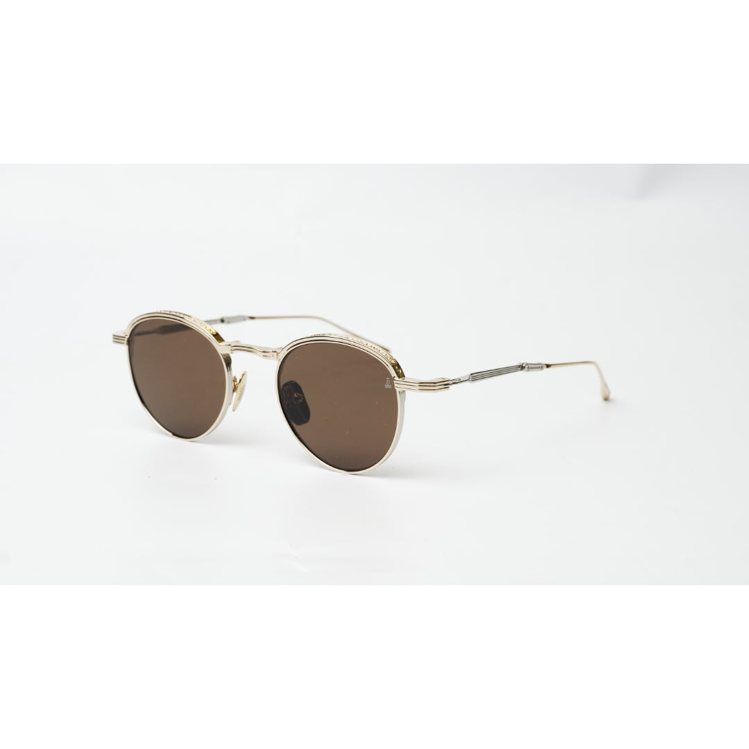 Jacques Marie Mage - ARCHIBALD - Foldable - Golden - Brown - Metal - Round - Premium Sunglasses