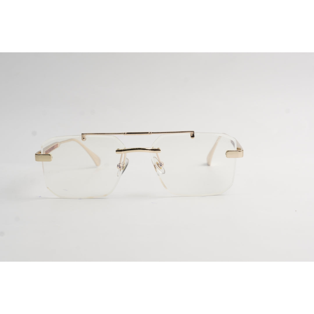 Cartier - RM90 - Border - Golden - Double Bridge - Rimless - Metal - Rectangle - Optics - Eyewear