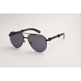 Cartier - 23169 - Wooden Texture - Black - Metal - Aviator Round - Sunglasses - Eyewear