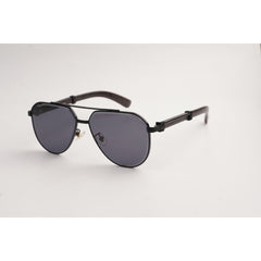 Cartier - 23169 - Wooden Texture - Black - Metal - Aviator Round - Sunglasses - Eyewear