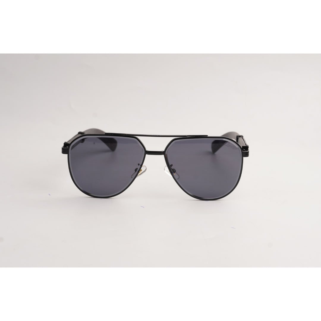 Cartier - 23169 - Wooden Texture - Black - Metal - Aviator Round - Sunglasses - Eyewear
