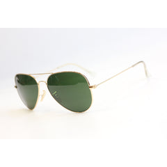 Ray Ban - RB 3025 - 58 mm - Golden - Green - Aviator Round - Sunglasses - Eyewear