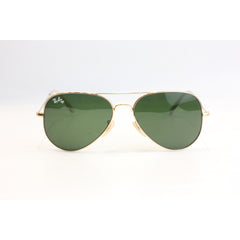 Ray Ban - RB 3025 - 58 mm - Golden - Green - Aviator Round - Sunglasses - Eyewear