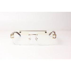 Cartier - R25 - Panther Wooden - Transparent - Golden - Rimless - Metal - Rectangle - Optics - Eyewear