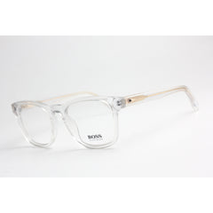 هوجو بوس - 7475 - أبيض شفاف - ذهبي - أسيتات - مربع - نظارات بريميوم - نظارات