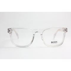 هوجو بوس - 7475 - أبيض شفاف - ذهبي - أسيتات - مربع - نظارات بريميوم - نظارات