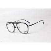 راي بان - 095 - اسود - رمادي رخامي - معدن - اسيتات - جسر مزدوج - بصريات - نظارات