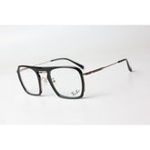 راي بان - 095 - اسود - ذهبي - معدن - اسيتات - جسر مزدوج - عدسات - نظارات