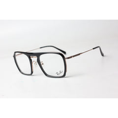 راي بان - 095 - اسود - ذهبي - معدن - اسيتات - جسر مزدوج - عدسات - نظارات