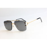 Cartier - CT0268/S - Black - Golden - Rimless - Rectangle - Premium Sunglasses - Eyewear