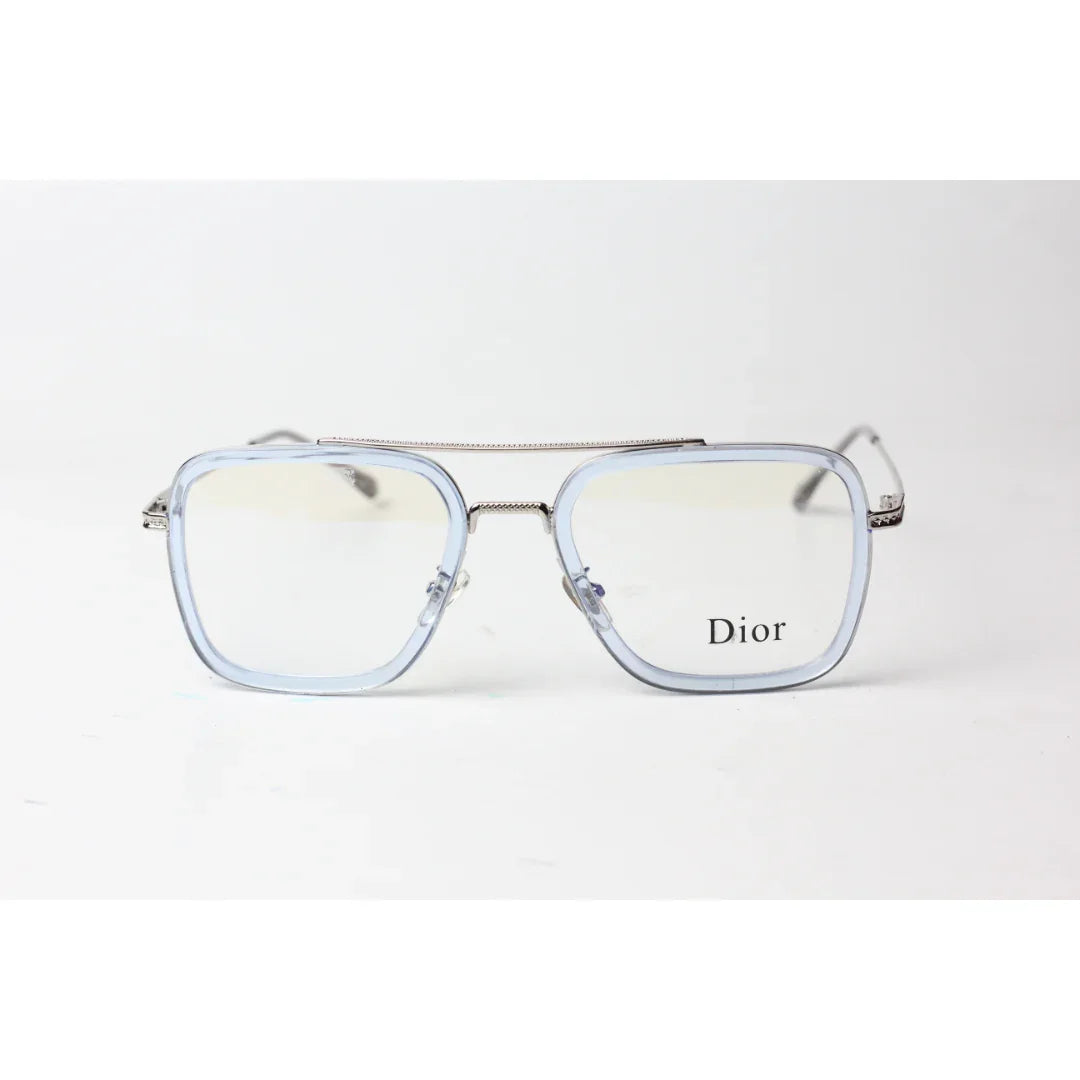 Iron Man - 9000 - Dior - Transparent - Blue - Silver - Metal - Acetate - Flight - Blue Cut - Square - Eyewear