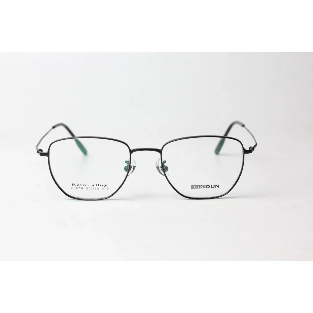 Boxidun - 1517 - Metal - Black - Retro - Square - Round - Optics - Eyewear