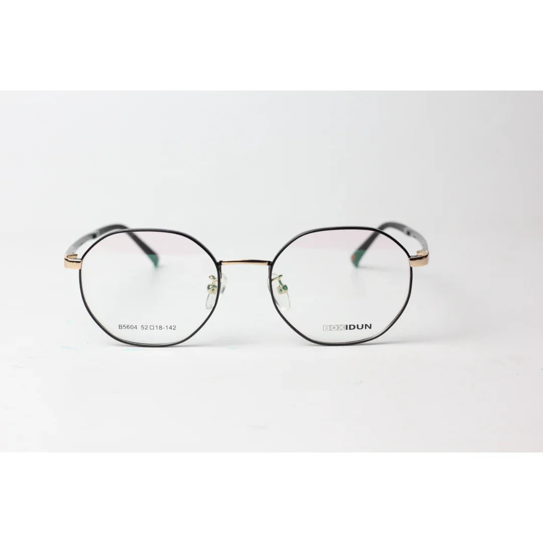 Boxidun - 1519 - Metal - Black - Golden - Retro - Hexagon - Round - Optics - Eyewear