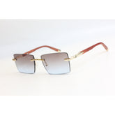 Maybach - RR47 - Tropical Gradient - Brown Wooden - Rimless - Metal - Rectangle - Sunglasses - Eyewear