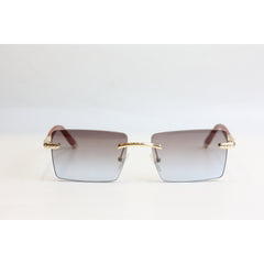Maybach - RR47 - Tropical Gradient - Brown Wooden - Rimless - Metal - Rectangle - Sunglasses - Eyewear