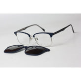 راي بان - 1200 - كلوب ماستر - ازرق - فضي - ملحق - مستقطب - اسيتات - معدن - مستطيل - نظارات شمسية - نظارات طبية