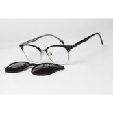 راي بان - 1203 - كلوب ماستر - اسود - فضي - ملحق - مستقطب - اسيتات - معدن - مستطيل - نظارات شمسية - نظارات طبية