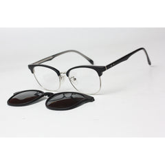 راي بان - 1203 - كلوب ماستر - اسود - فضي - ملحق - مستقطب - اسيتات - معدن - مستطيل - نظارات شمسية - نظارات طبية