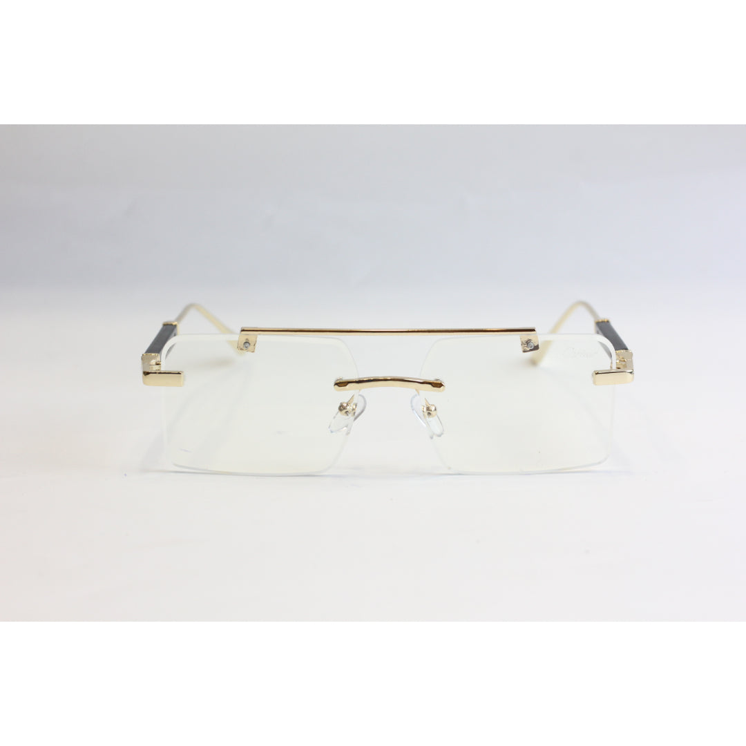 Cartier - RR65 - Transparent - Golden - Rimless - Metal - Rectangle - Optics - Eyewear