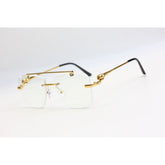 Cartier - RR69 - Transparent - Golden - Rimless - Metal - Double Bridge - Square - Optics - Eyewear