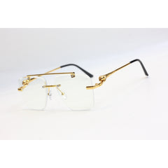 Cartier - RR69 - Transparent - Golden - Rimless - Metal - Double Bridge - Square - Optics - Eyewear