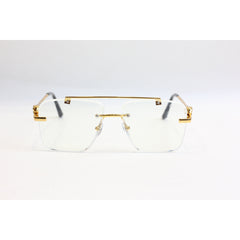 Cartier - RR69 - Transparent - Golden - Rimless - Metal - Double Bridge - Square - Optics - Eyewear