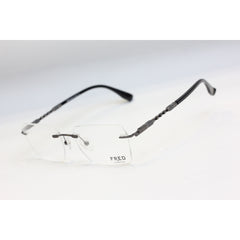 فريد - أسود - فضي - معدني - مربع - نظارات بريميوم - نظارات