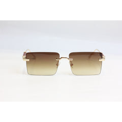 Cartier - R11 - Light Brown Gradient - Golden - Rimless - Metal - Rectangle - Sunglasses - Eyewear