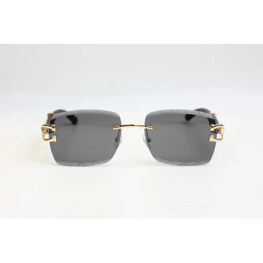 Panther - P75 - Golden - Rimless - Metal - Square - Sunglasses - Eyewear