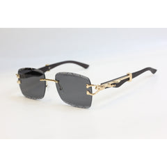 Panther - P75 - Golden - Rimless - Metal - Square - Sunglasses - Eyewear